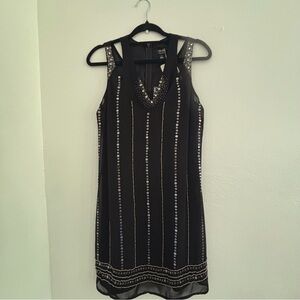 Elegant Black Dress with Sparkly Beads Size 4